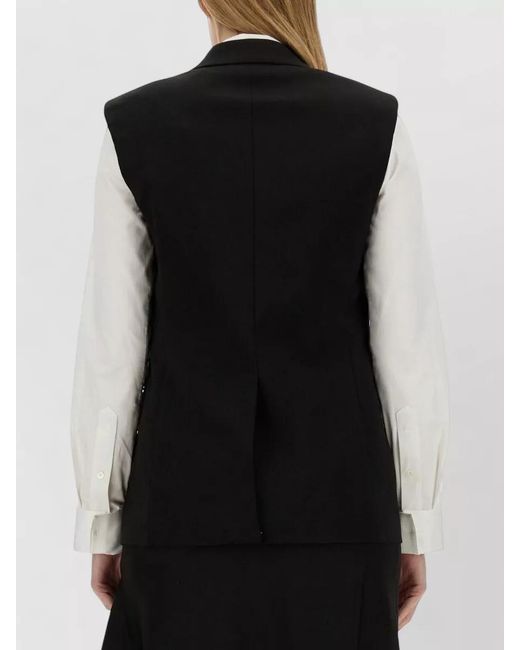 Helmut Lang Black Virgin Wool Oversized Vest