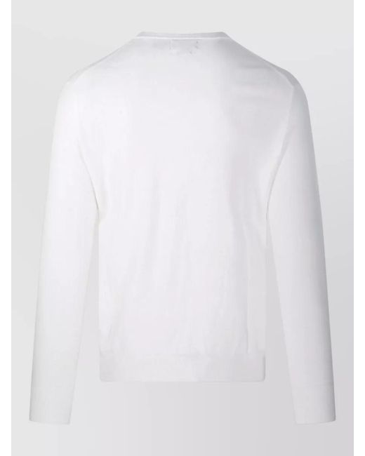 Ralph Lauren White Crew Neck Sweater Long Sleeve Design for men
