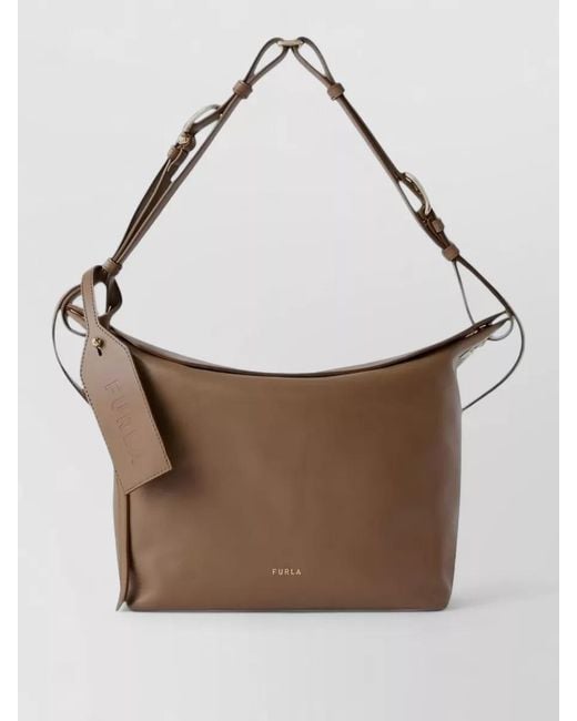Furla Brown 1927 Leather Shoulder Bag