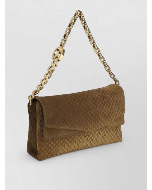 Gucci Natural Na Suede Leather Shoulder Bag