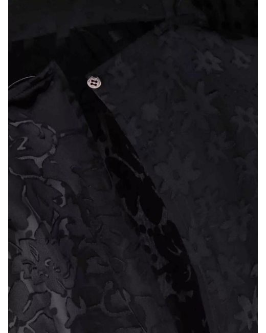 MARINE SERRE Black Silk Midi Dress