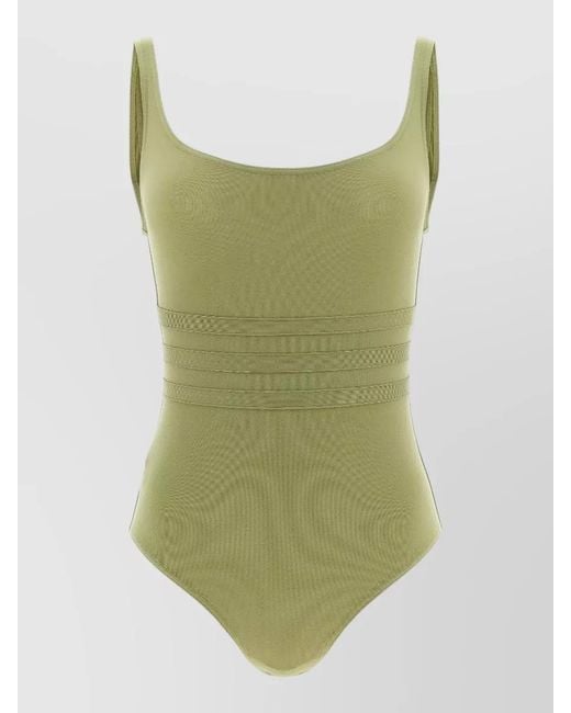 Eres Green Asia Ribbed Scoop Neck Swimsuit