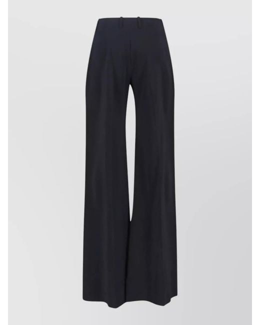 Ermanno Scervino Blue Trousers Straight Cut Belt Loops Wide Leg