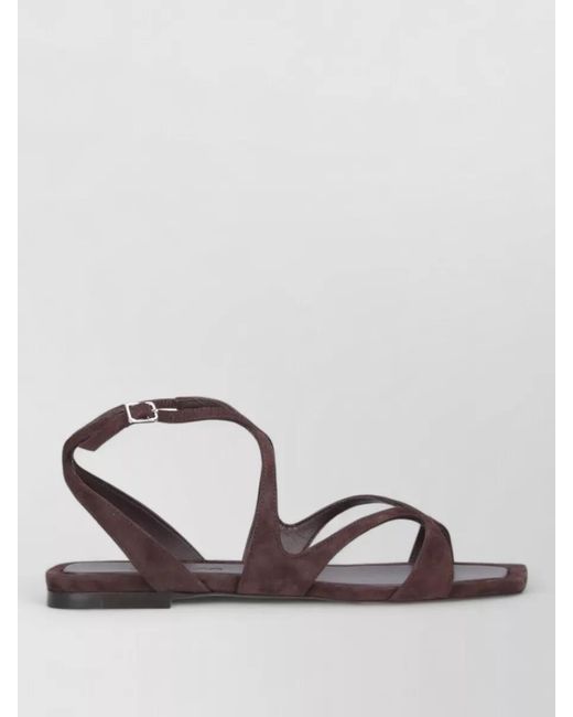 Jimmy Choo Multicolor Sandals Open Front Flat Sole Square Shape