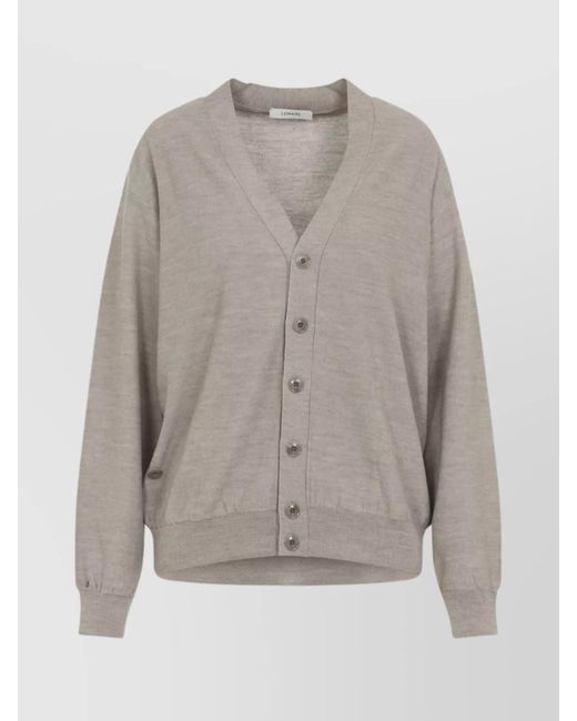 Lemaire Gray Relaxed Twisted Knit Cardigan