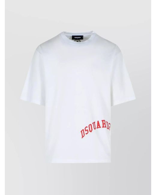 DSquared² White Loose Fit Cotton T-Shirt for men