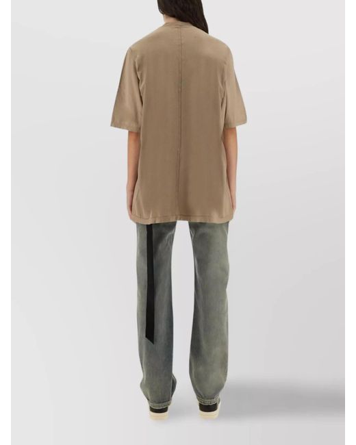 Rick Owens Brown Oversized Cotton T-Shirt