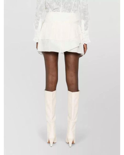 Isabel Marant White Asymmetrical Mini Skirt High Waist Ruffle