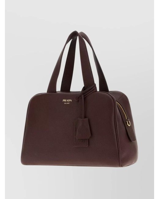 Prada Brown Deer Leather Shoulder Bag