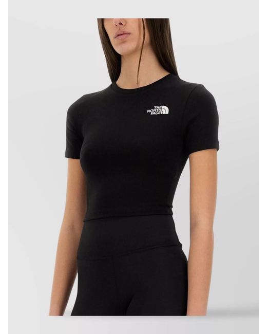 The North Face Black Short Sleeve Cropped Crew Neck Top