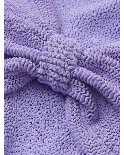 Hunza G Purple Knot Detail Bandeau Swimsuit