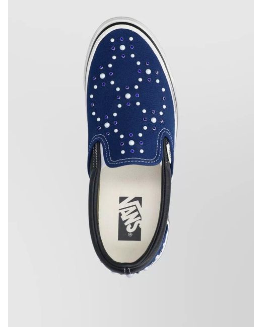 Vans Blue Low Top Sneakers Contrast Stitching Round Toe for men