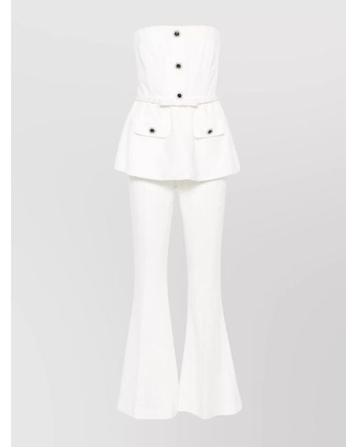 Self-Portrait White Sleeveless Jumpsuit