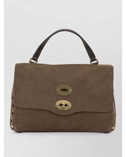 Zanellato Brown Postina Small Shoulder Bag Top Handle