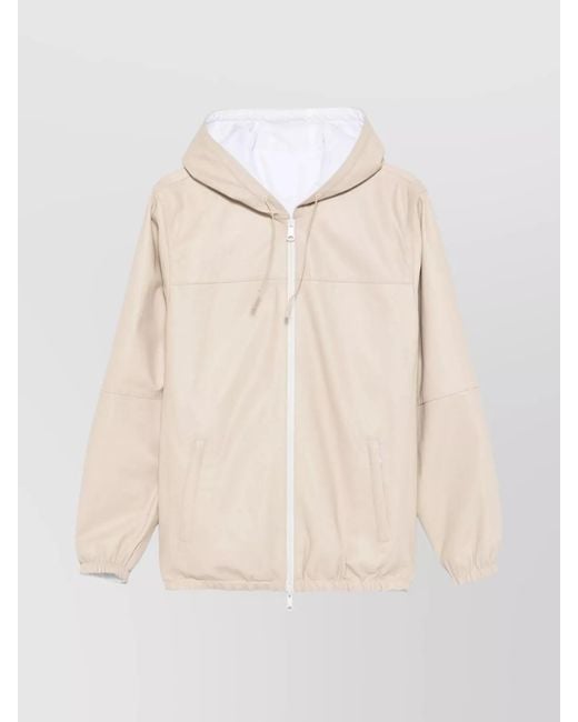 P.A.R.O.S.H. Natural Lamb Leather Hooded Fitted Jacket