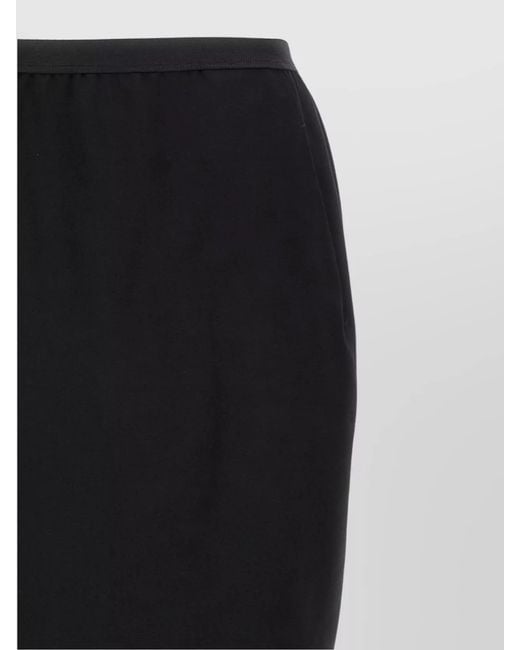 Rick Owens Black Wool Straight Skirt