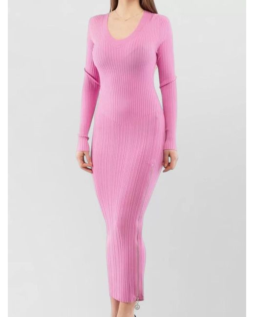 Moschino Pink Printed Midi Dress