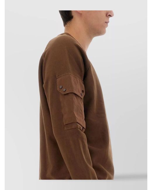 C P Company Brown Regular-Fit Logo Sweatshirt for men