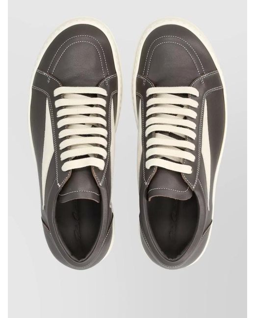 Rick Owens Multicolor Vintage Low Top Lace Up Leather Sneakers for men