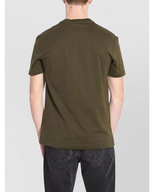 Dolce & Gabbana Green Ribbed Crew Neck Short Sleeve Cotton T-Shirt for men