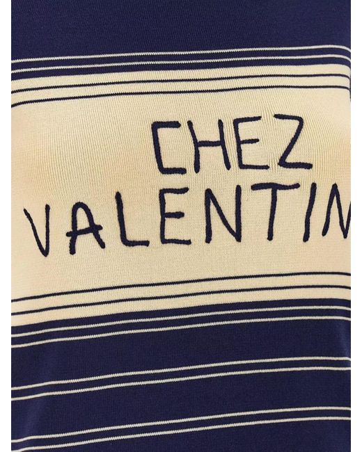 Valentino Garavani Blue Cotton Printed T-Shirt