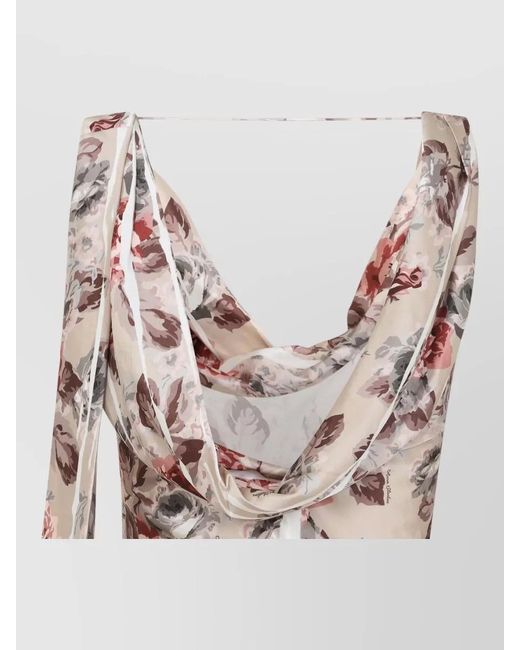 Acne Multicolor Floral-Print Sleeveless Draped Maxi Dress