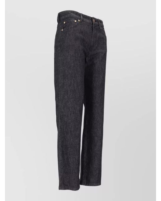 Max Mara Blue Long Pants Belt Loops Five Pocket Wide Leg