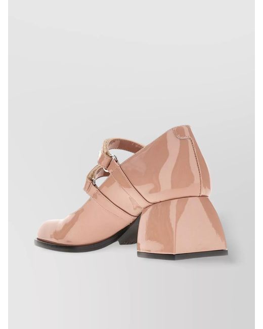 NODALETO Pink Leather Platform Pumps