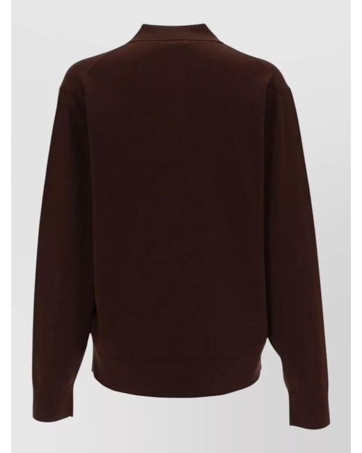 THE GARMENT Brown Madison Knit Polo Long Sleeve Sweater