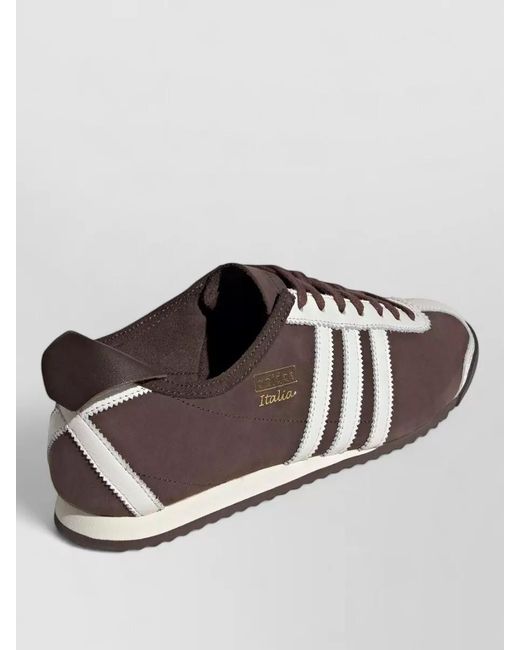 Adidas Originals Brown Sneakers Low Top Contrast Stripes Rubber Sole for men