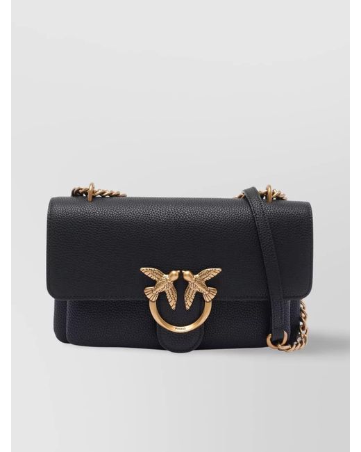 Pinko Blue Love Bag One Mini Leather Shoulder Bag