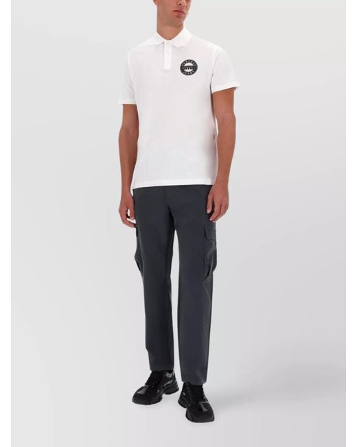 Versace Jeans Couture White Cotton Logo Polo Shirt for men