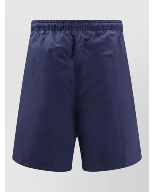 AMI Blue Beach Shorts Swimwear Featuring Back Pocket for men