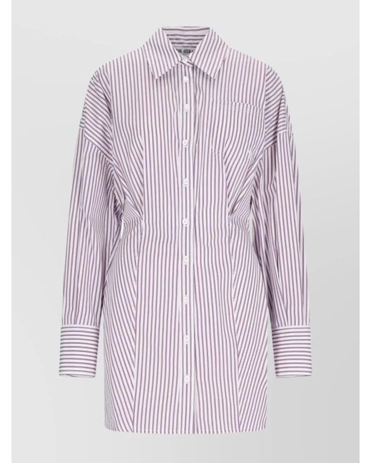 The Attico Purple Cotton Knee-Length Dress