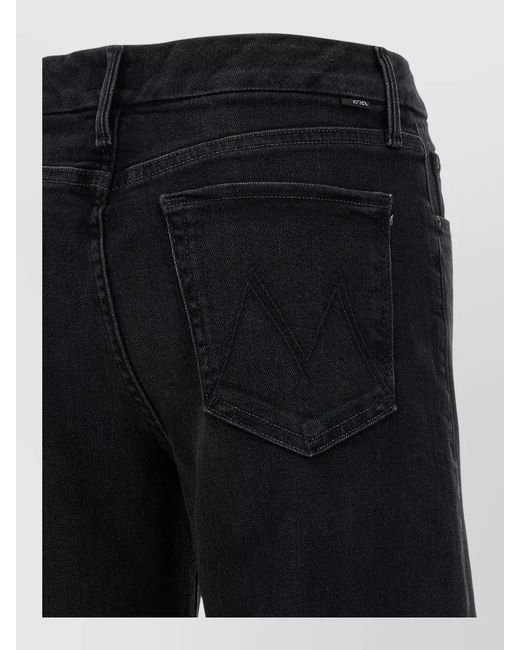 Mother Black Denim Wide-Leg Jeans