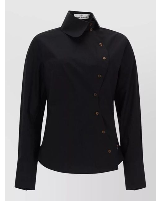 Vivienne Westwood Black Shirt Long Sleeves Fitted Cut Structured Collar