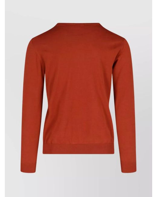 Drumohr Red Cotton Crewneck Jumper for men