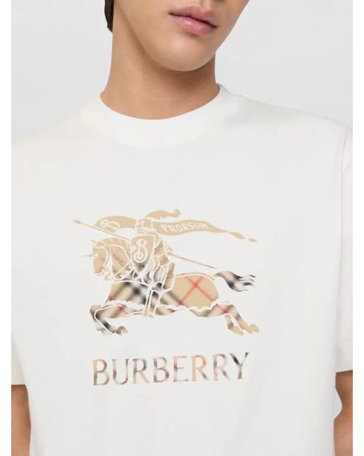 Burberry Natural Cotton Logo Print T-Shirt for men