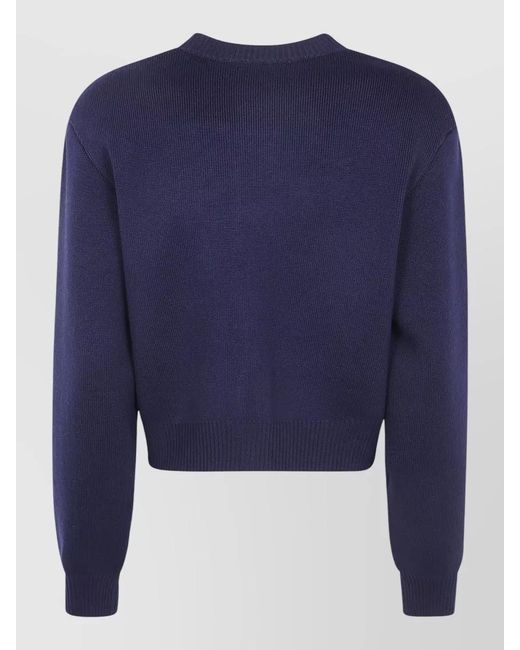 Rohe Blue Merino Wool Statement Shoulder Cardigan