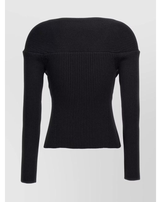 Magda Butrym Black Fine-Knit Sweater