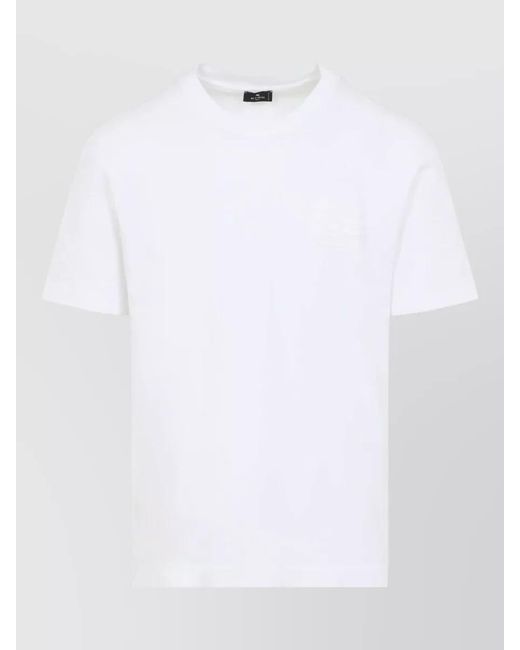 Etro White Crew Neck Roma Regular Fit T Shirt for men