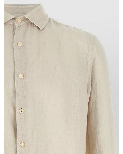 Mc2 Saint Barth Natural Pamplona Shirt Long Sleeves Buttoned Cuffs for men