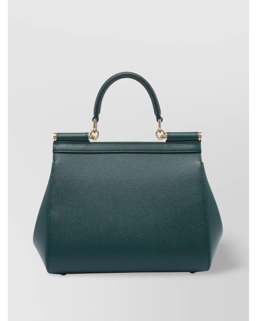 Dolce & Gabbana Green Sicily Medium Leather Cross-Body Bag