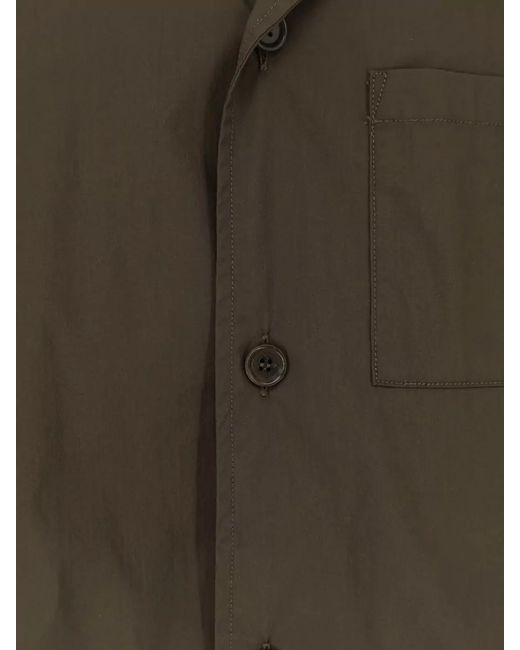 Aspesi Green Ago Cotton Blend Shirt Notched Collar for men
