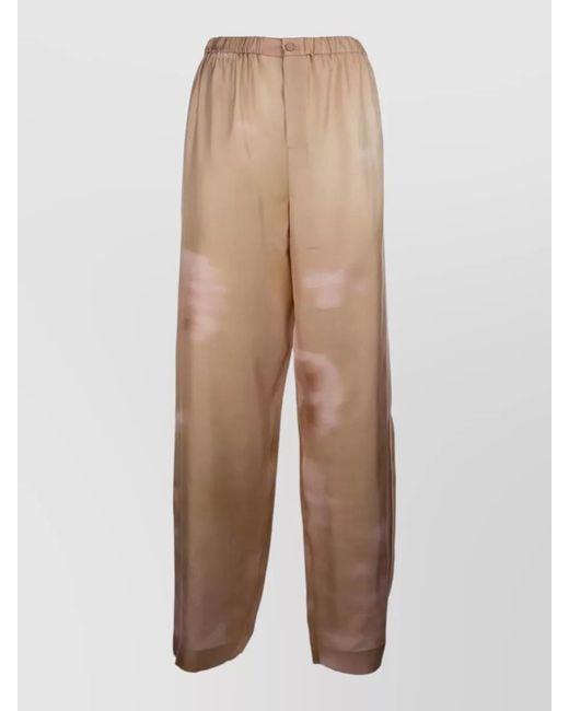 Fabiana Filippi Natural Trousers Button Detail Wide Leg Design