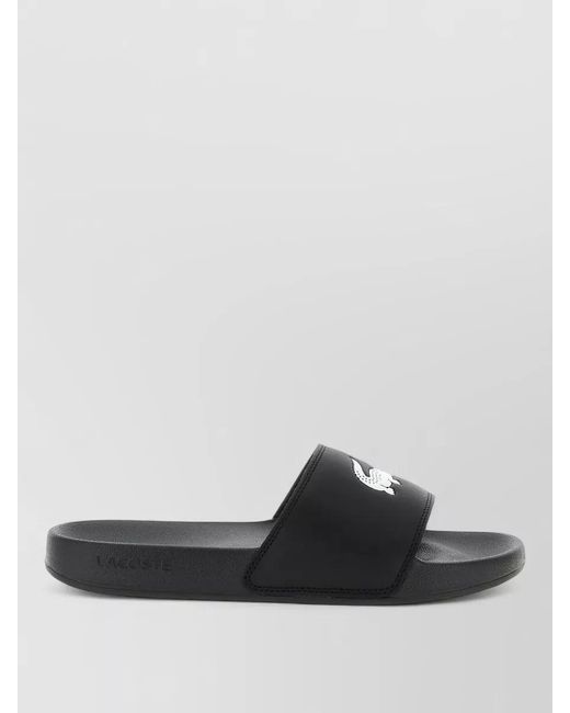 Lacoste Black Signature Slides Flat Sole Open Toe for men