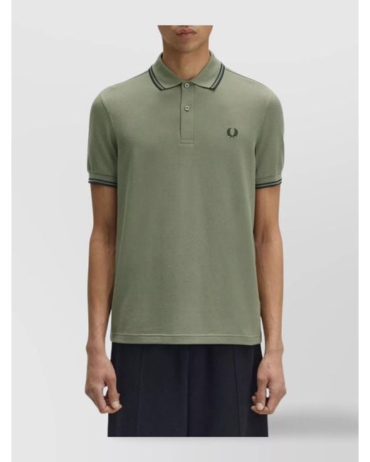 Fred Perry Green Cotton Polo Shirt for men