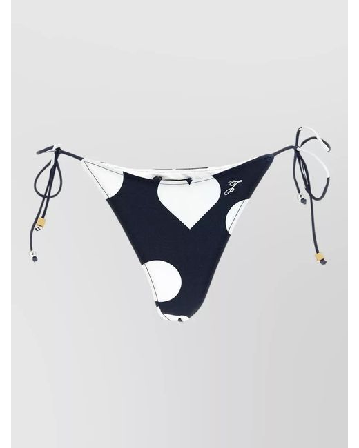Jacquemus Blue Triangle Bikini Briefs Tie Side Heart Pattern