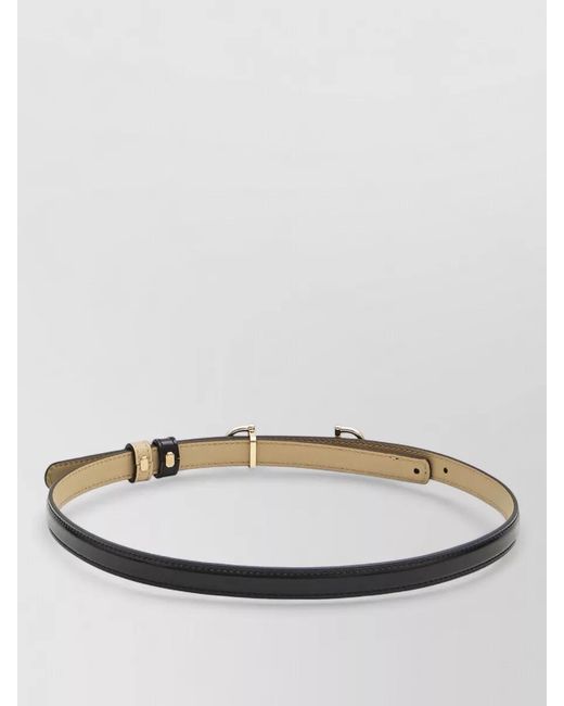 Gucci Gray Leather Reversible Skinny Belt
