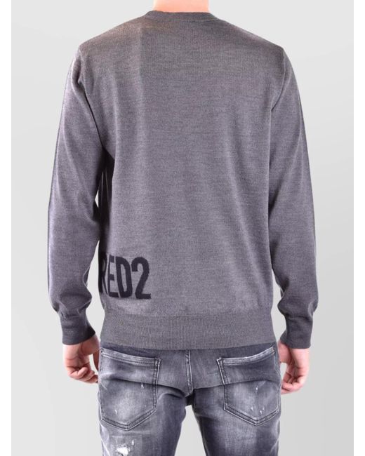 DSquared² Gray Wool Jumper for men